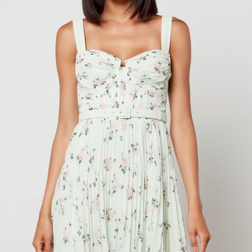 Self-Portrait Floral-Printed Chiffon Mini Dress - UK 12/US 8